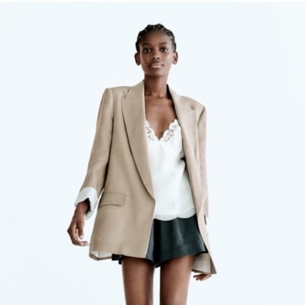 Zara Beige Oversized Blazer XS